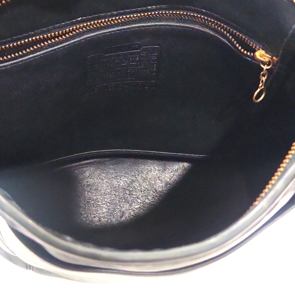 Vintage Coach Slim Black Leather Duffle Tote Shoulder Bag 9060 - Picture 5 of 16